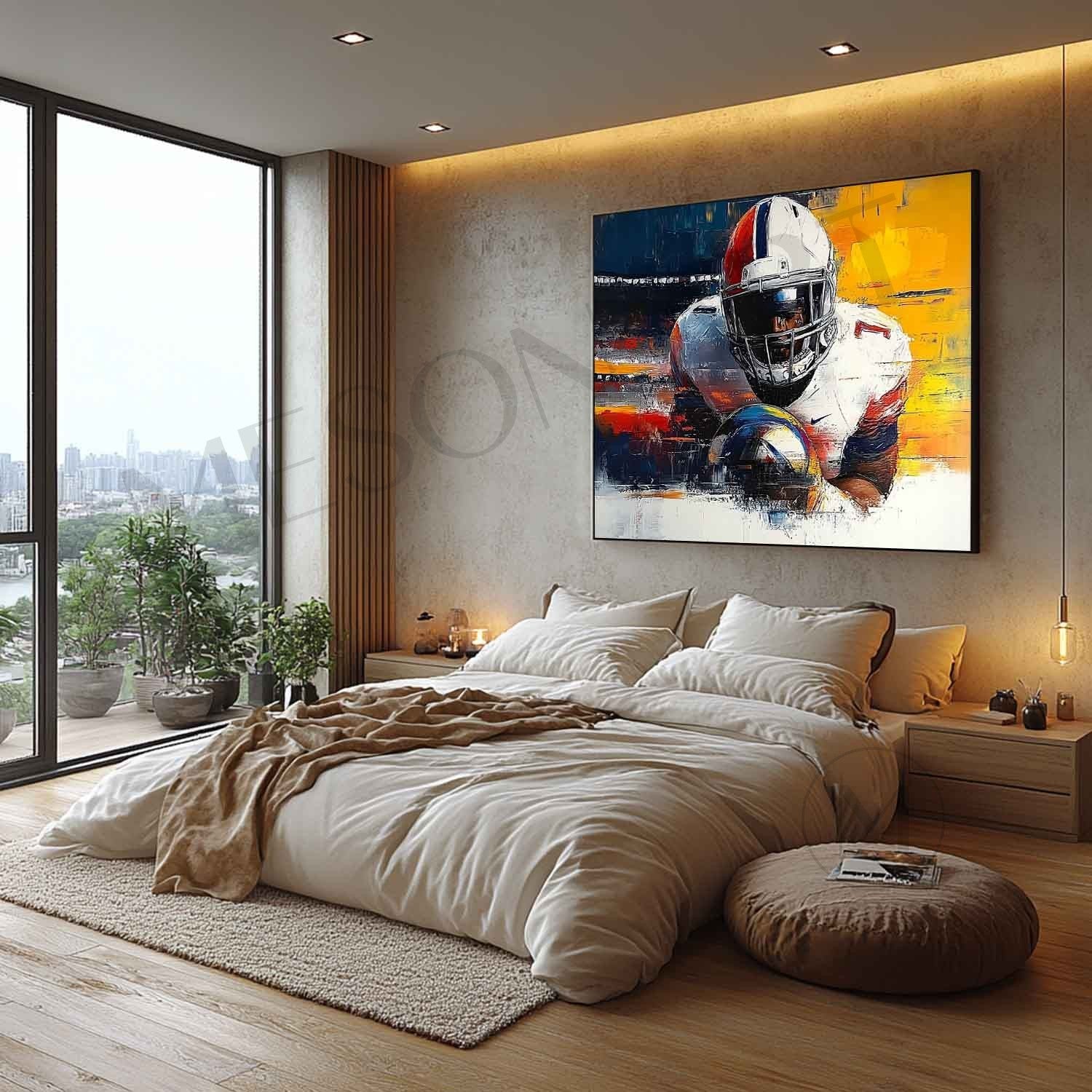 Rugby Player Abstract Art for Sale Rugby Player Abstract Painting Rugby Player Canvas Wall Art