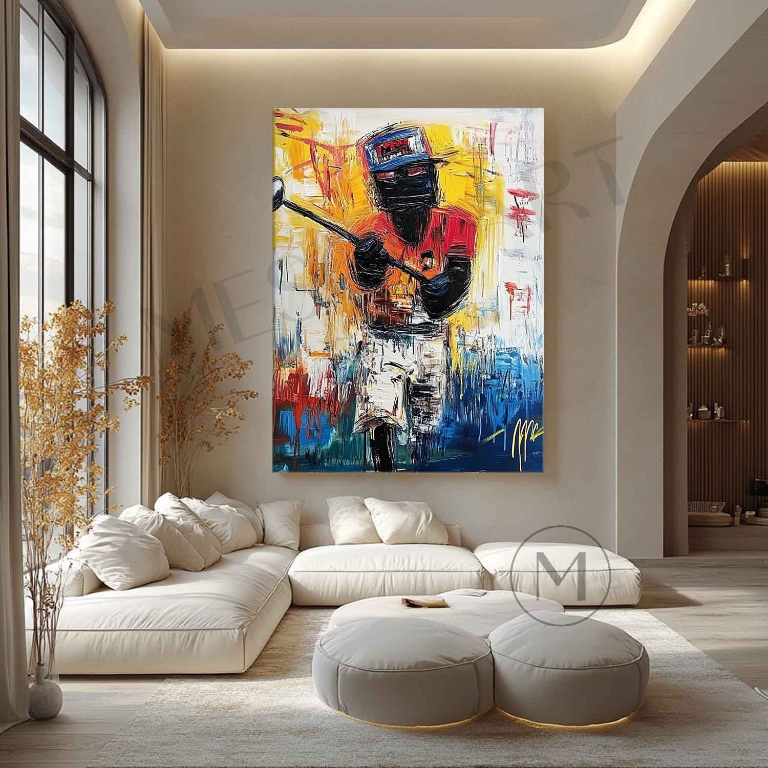 Golf Player Abstract Canvas Art for Sale Contemporary Golf Player Course Wall Art
