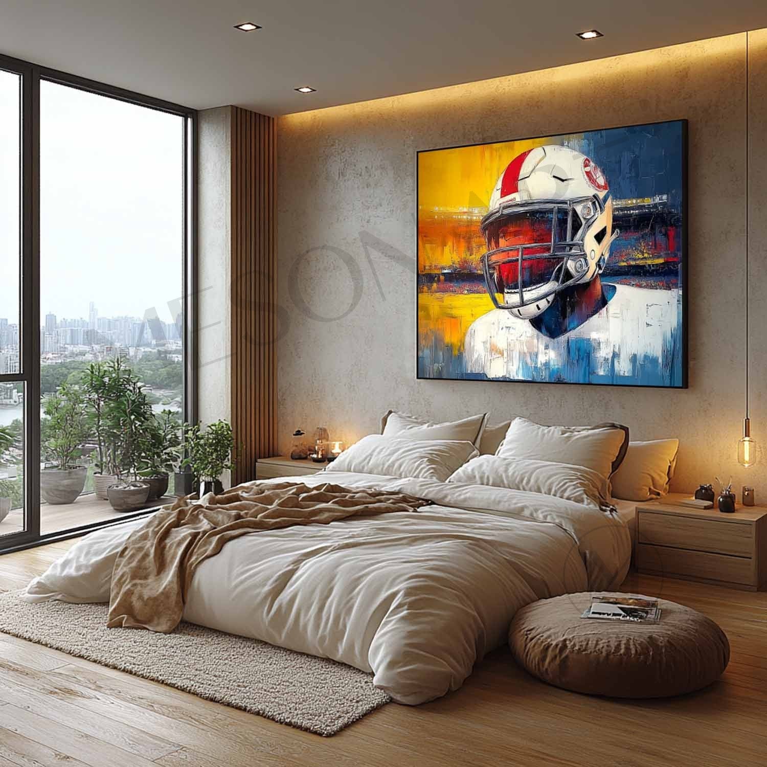Rugby Game Abstract Art for Sale Rugby Game Abstract Painting Rugby Player Canvas Wall Art
