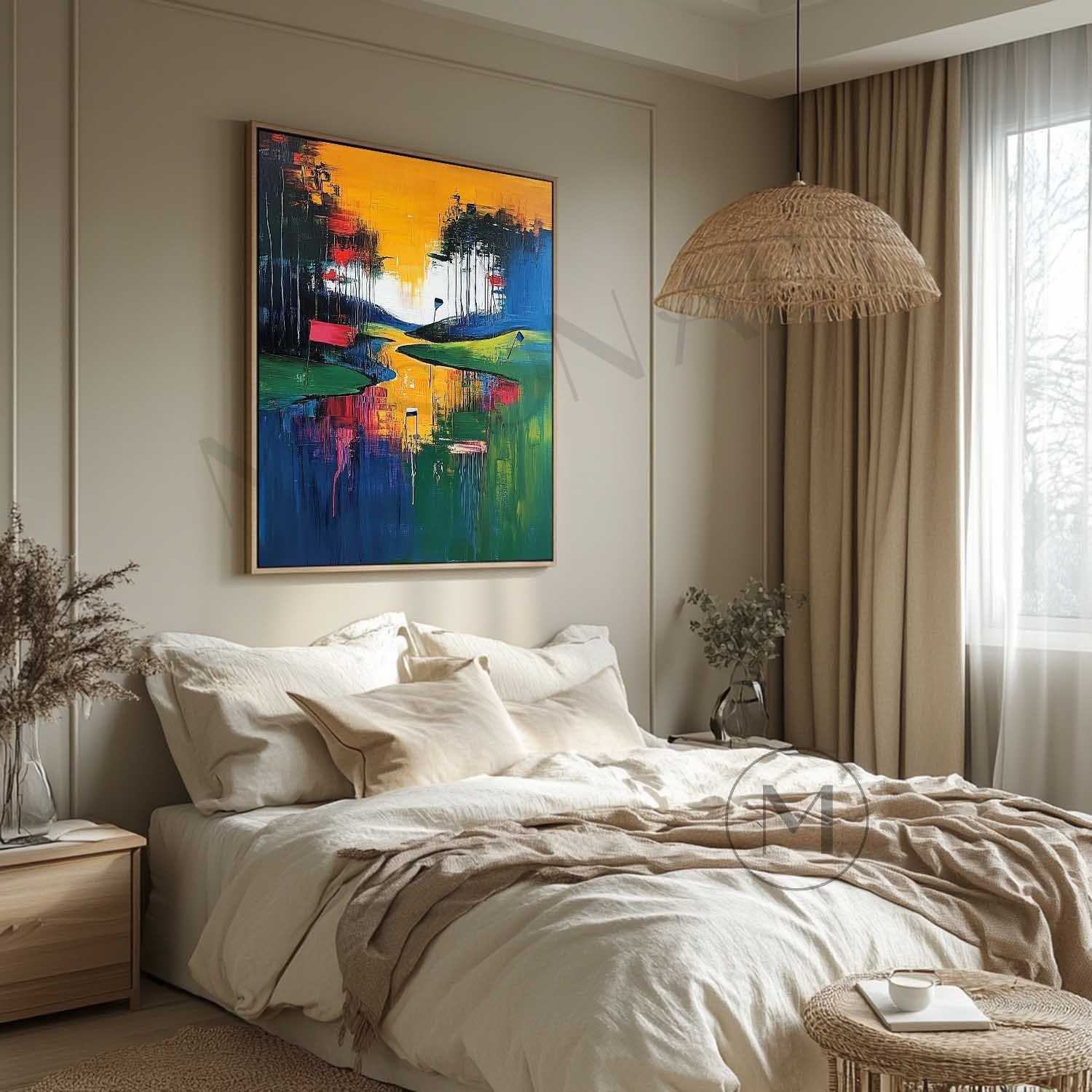 Golf Course Landscape Painting Golf Course Abstract Art Golf Course Canvas Wall Art