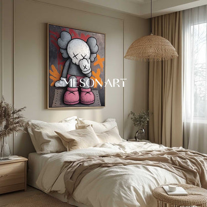 Kaws Dolls Pop Canvas Art For Sale Kaws Wall Art Decor Kaws Graffiti Painting