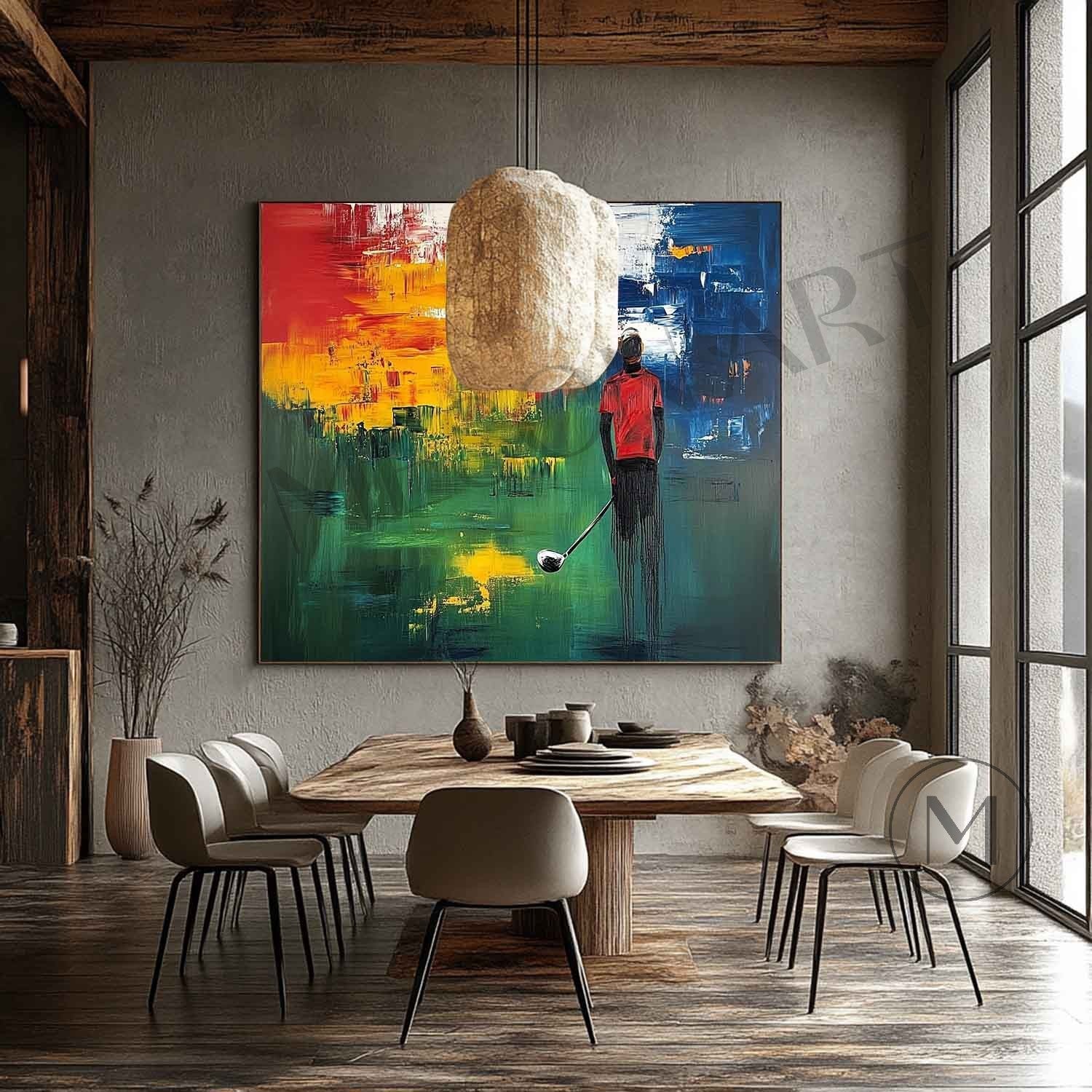 Large Golf Colorful Paintings Golf Abstract Canvas Art for Sale Golf Wall Art