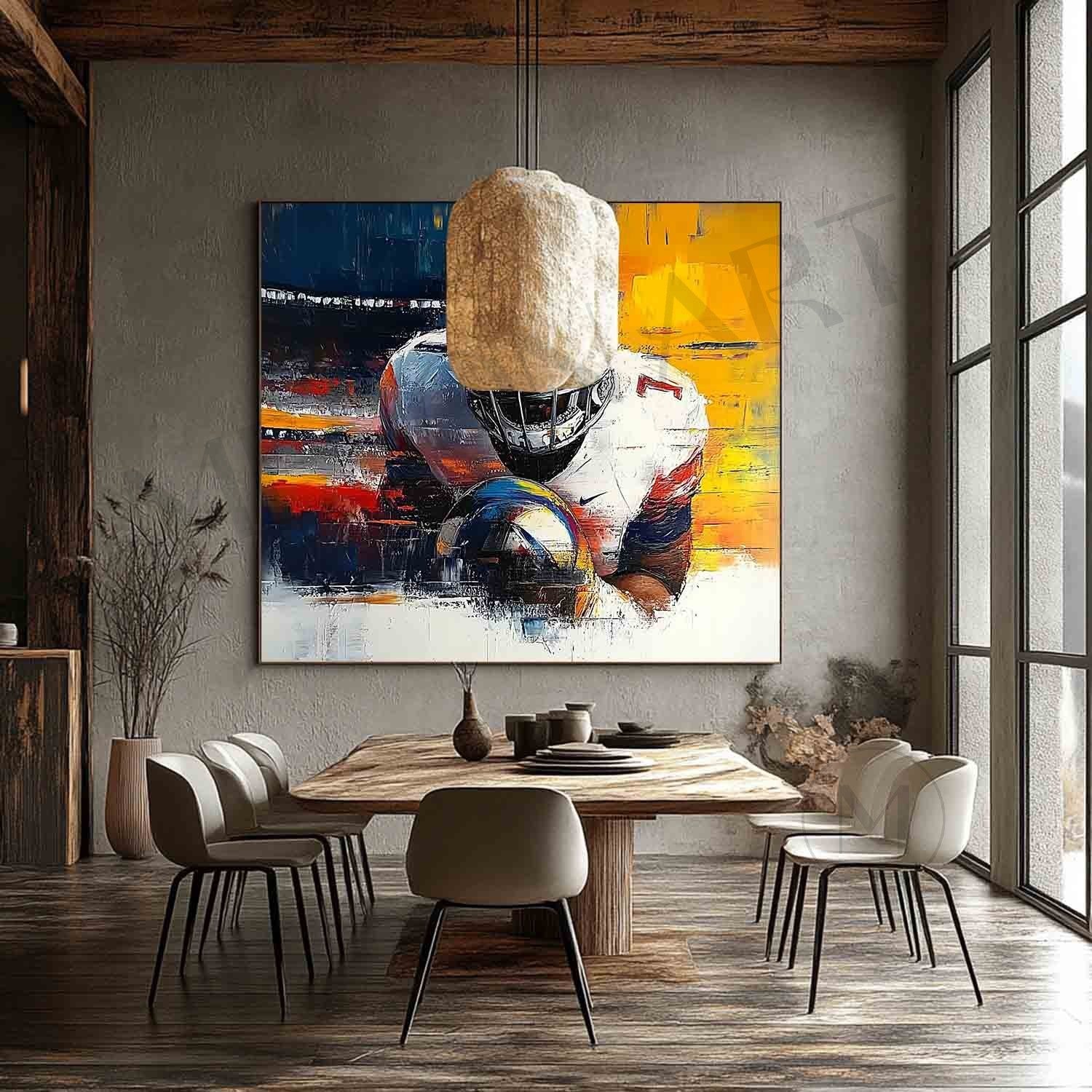 Rugby Player Abstract Art for Sale Rugby Player Abstract Painting Rugby Player Canvas Wall Art