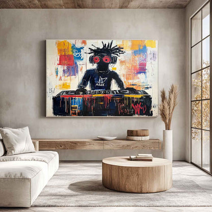 Black Graffiti DJ Painting Contemporary Graffiti DJ Abstract Art On Sale Graffiti DJ Canvas Wall Art