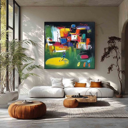 Golf Game Oil Paintings Golf Abstract Canvas Art Golf Wall Art for Sale