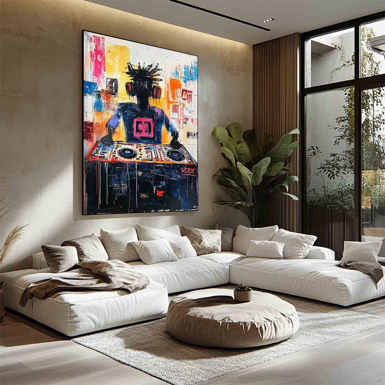 Basquiat Style Graffiti Abstract Art Canvas for Sale Cool DJ Graffiti Abstract Painting Cool DJ Wall Art