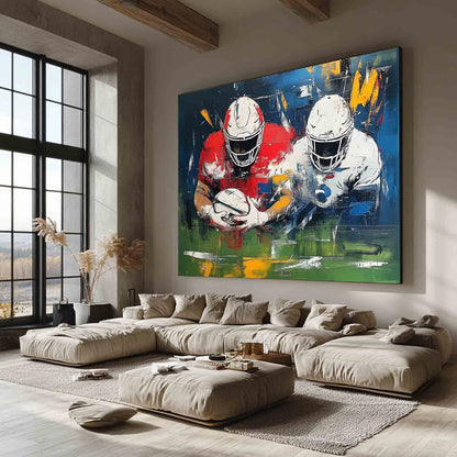 Rugby Player Art Canvas For Sale Rugby Player Game Abstract Painting Rugby Player Wall Art