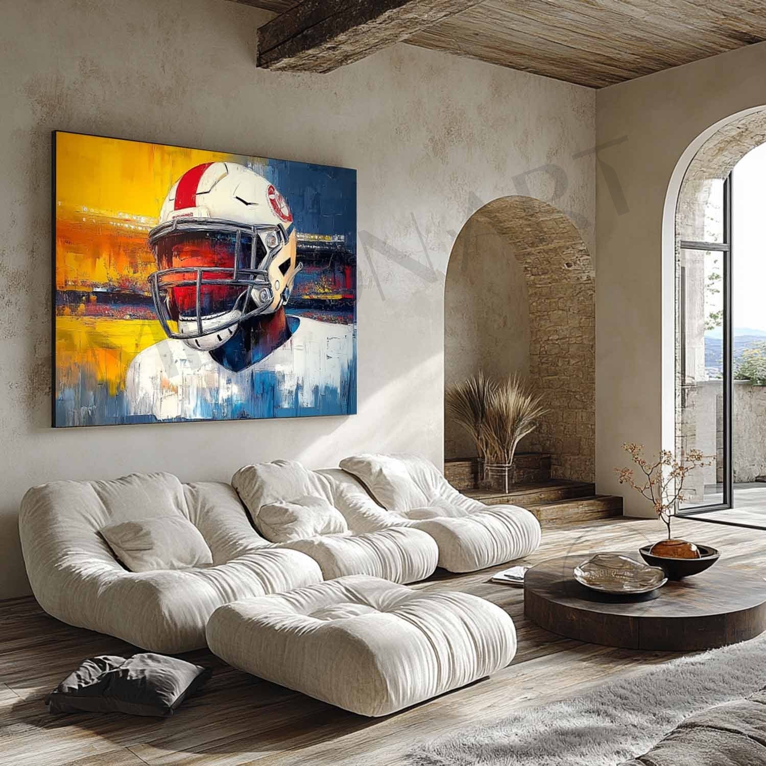 Rugby Game Abstract Art for Sale Rugby Game Abstract Painting Rugby Player Canvas Wall Art