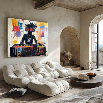 Black Graffiti DJ Painting Contemporary Graffiti DJ Abstract Art On Sale Graffiti DJ Canvas Wall Art