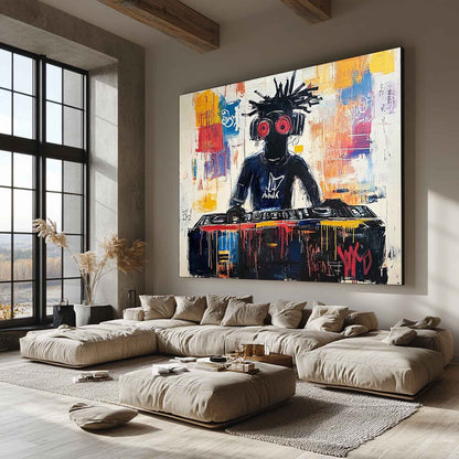 Black Graffiti DJ Painting Contemporary Graffiti DJ Abstract Art On Sale Graffiti DJ Canvas Wall Art