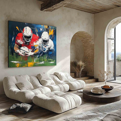 Rugby Player Art Canvas For Sale Rugby Player Game Abstract Painting Rugby Player Wall Art