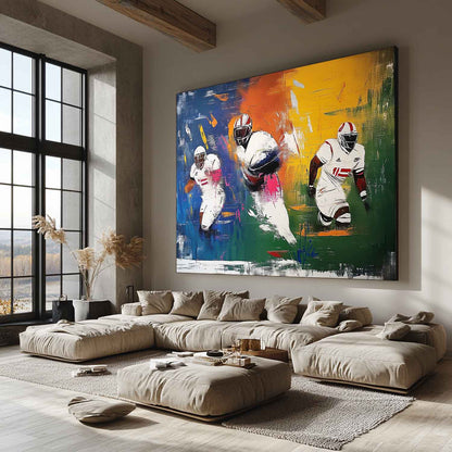 Rugby Match Art Canvas for Sale Rugby Match Abstract Painting Rugby Match Wall Art