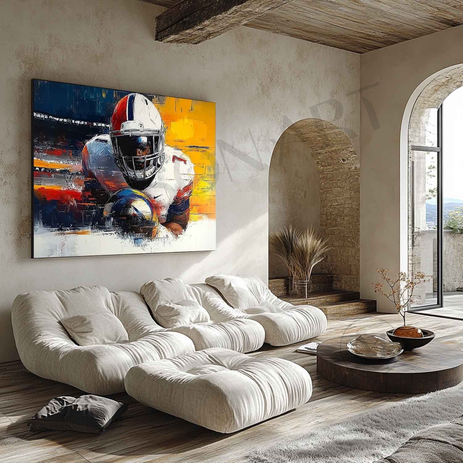 Rugby Player Abstract Art for Sale Rugby Player Abstract Painting Rugby Player Canvas Wall Art
