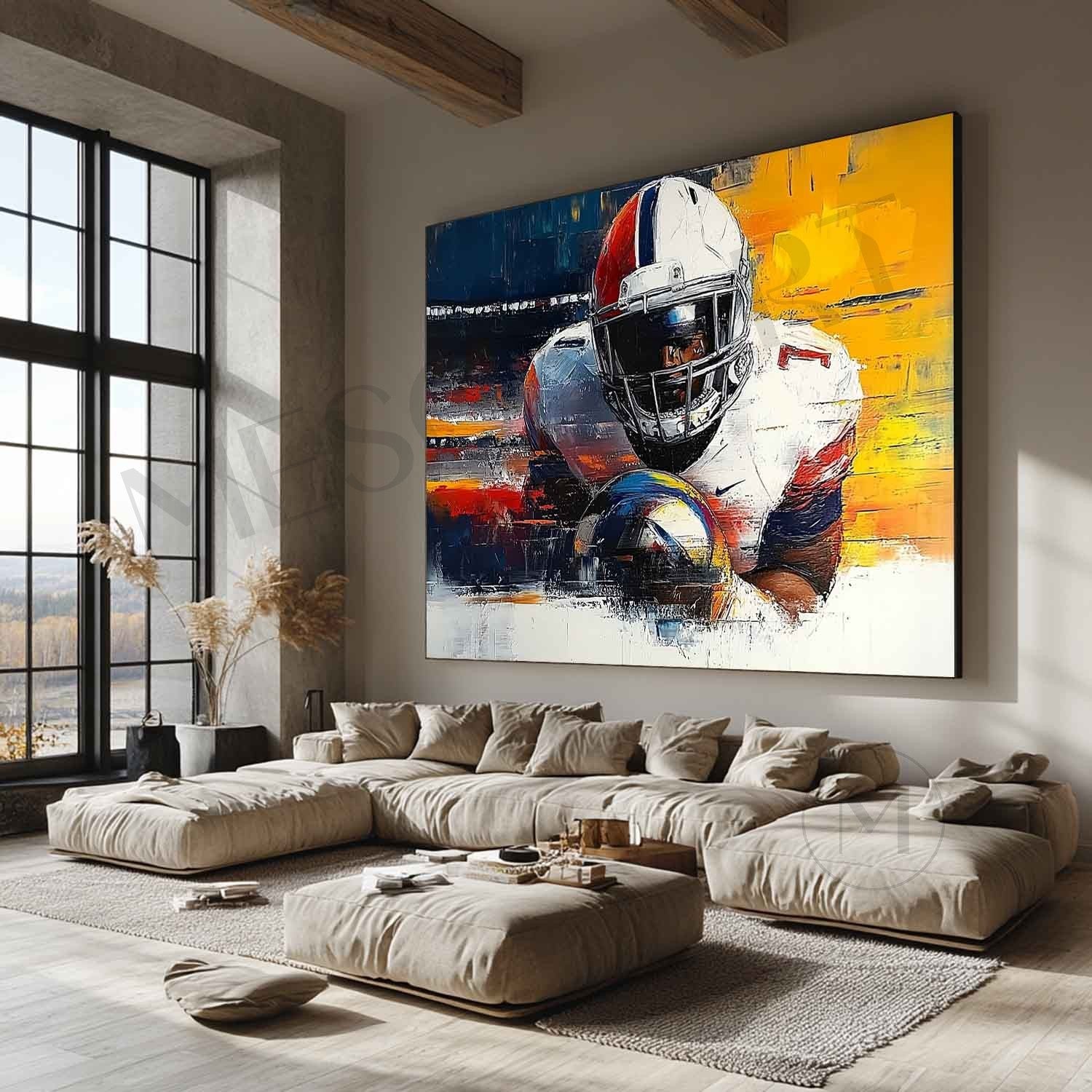Rugby Player Abstract Art for Sale Rugby Player Abstract Painting Rugby Player Canvas Wall Art