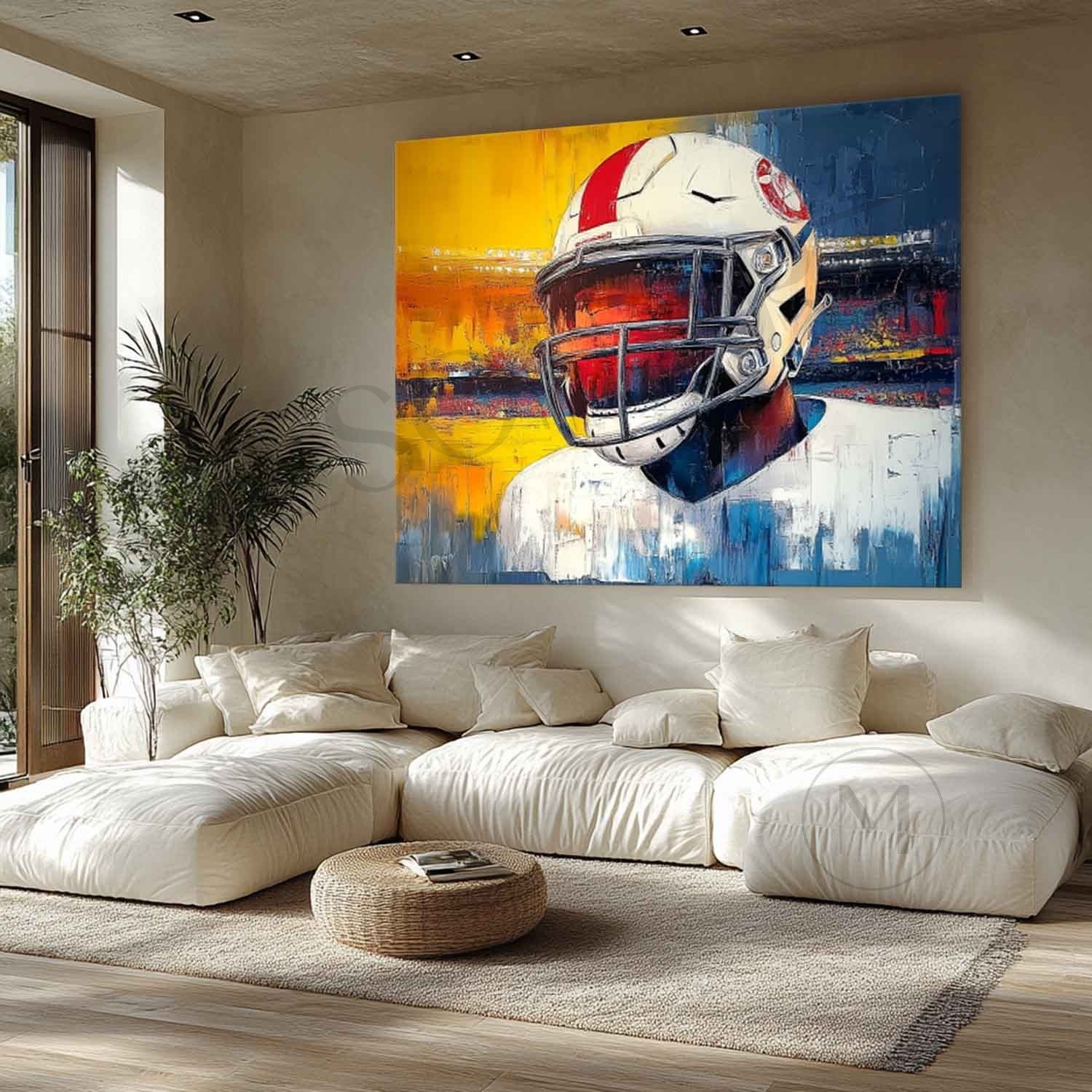 Rugby Game Abstract Art for Sale Rugby Game Abstract Painting Rugby Player Canvas Wall Art