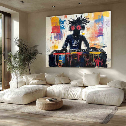 Black Graffiti DJ Painting Contemporary Graffiti DJ Abstract Art On Sale Graffiti DJ Canvas Wall Art