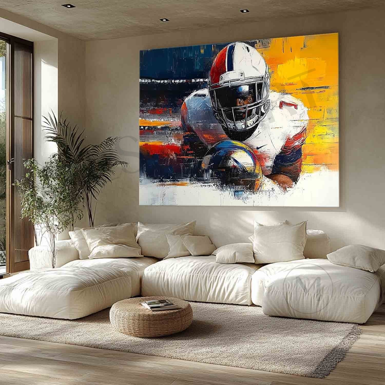 Rugby Player Abstract Art for Sale Rugby Player Abstract Painting Rugby Player Canvas Wall Art