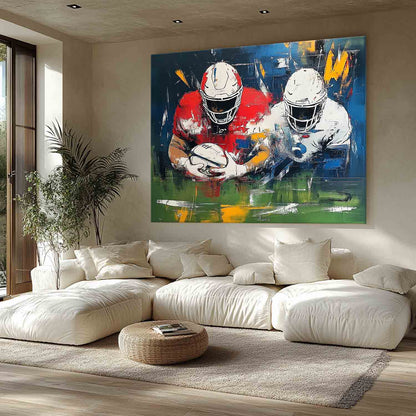Rugby Player Art Canvas For Sale Rugby Player Game Abstract Painting Rugby Player Wall Art