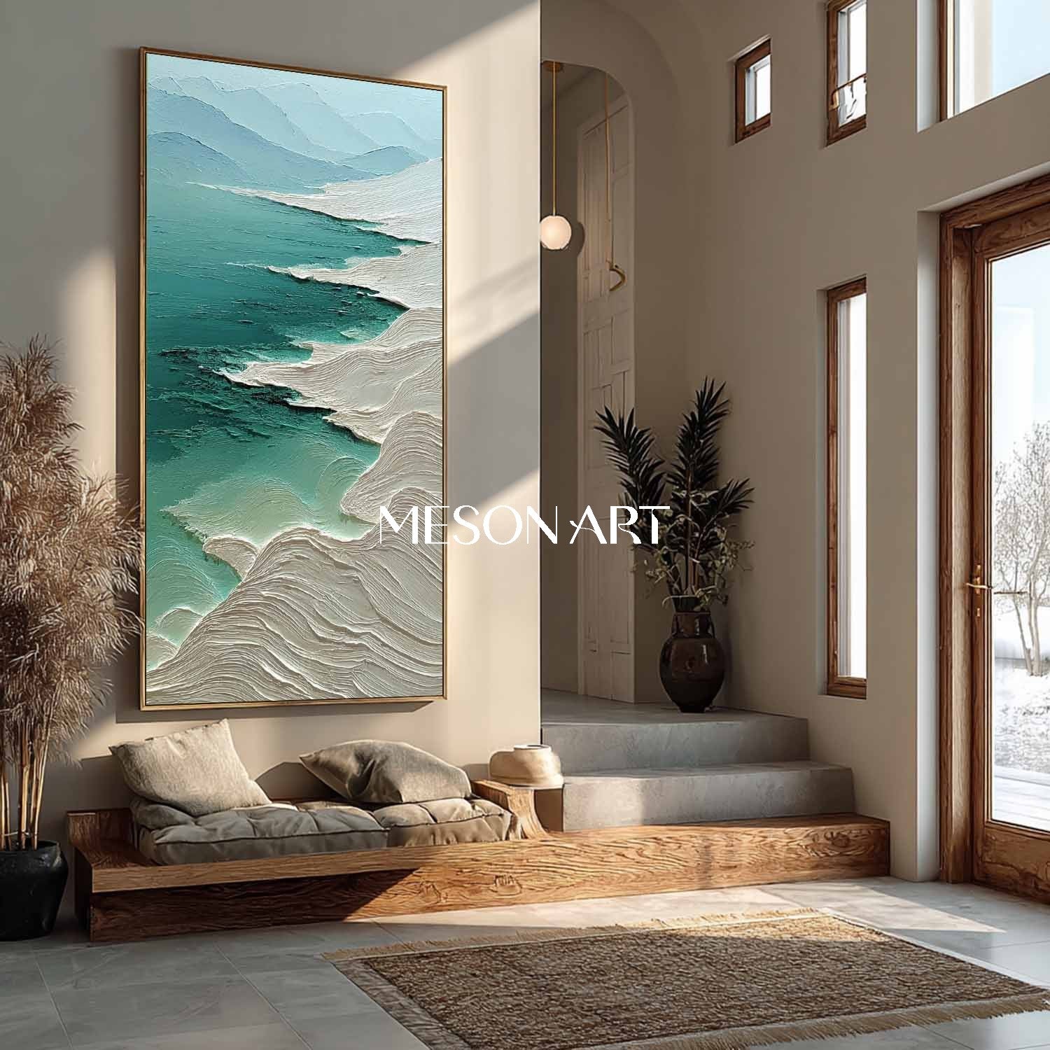 Large White Snow Abstract Texture Canvas Wall Art Painting Decoration