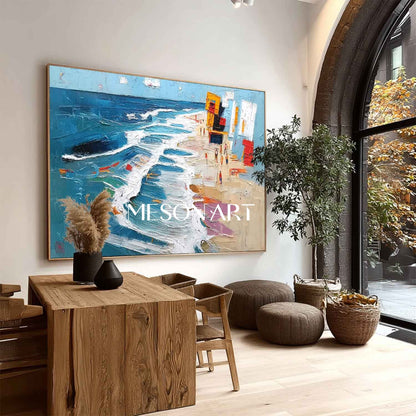 Large Ocean Wave Beach Abstract Art for Sale Sea Beach Texture Canvas Wall Art Decor
