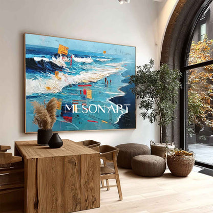 Large Ocean Wave Beach Abstract Texture Art for Sale Sea Beach Canvas Wall Art Decoration