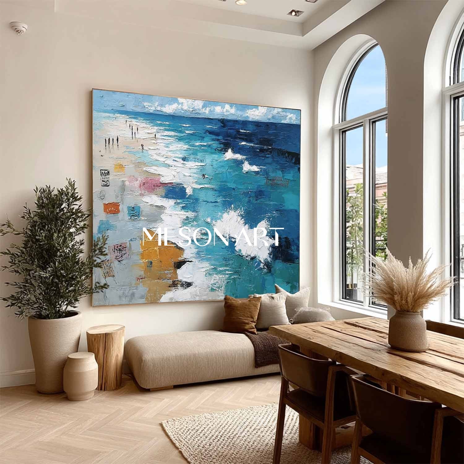 Large 3D Seaside Beach Texture Wall Art Seaside Beach Abstract Texture Canvas Painting for Sale