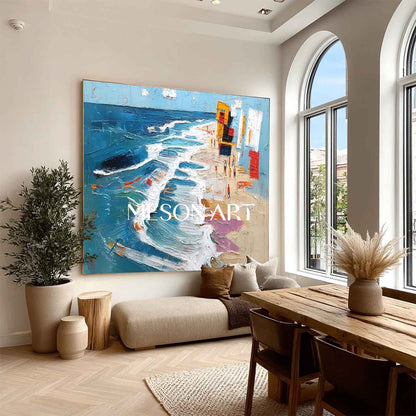 Large Ocean Wave Beach Abstract Art for Sale Sea Beach Texture Canvas Wall Art Decor
