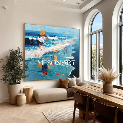 Large Ocean Wave Beach Abstract Texture Art for Sale Sea Beach Canvas Wall Art Decoration