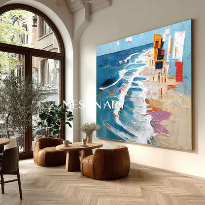Large Ocean Wave Beach Abstract Art for Sale Sea Beach Texture Canvas Wall Art Decor