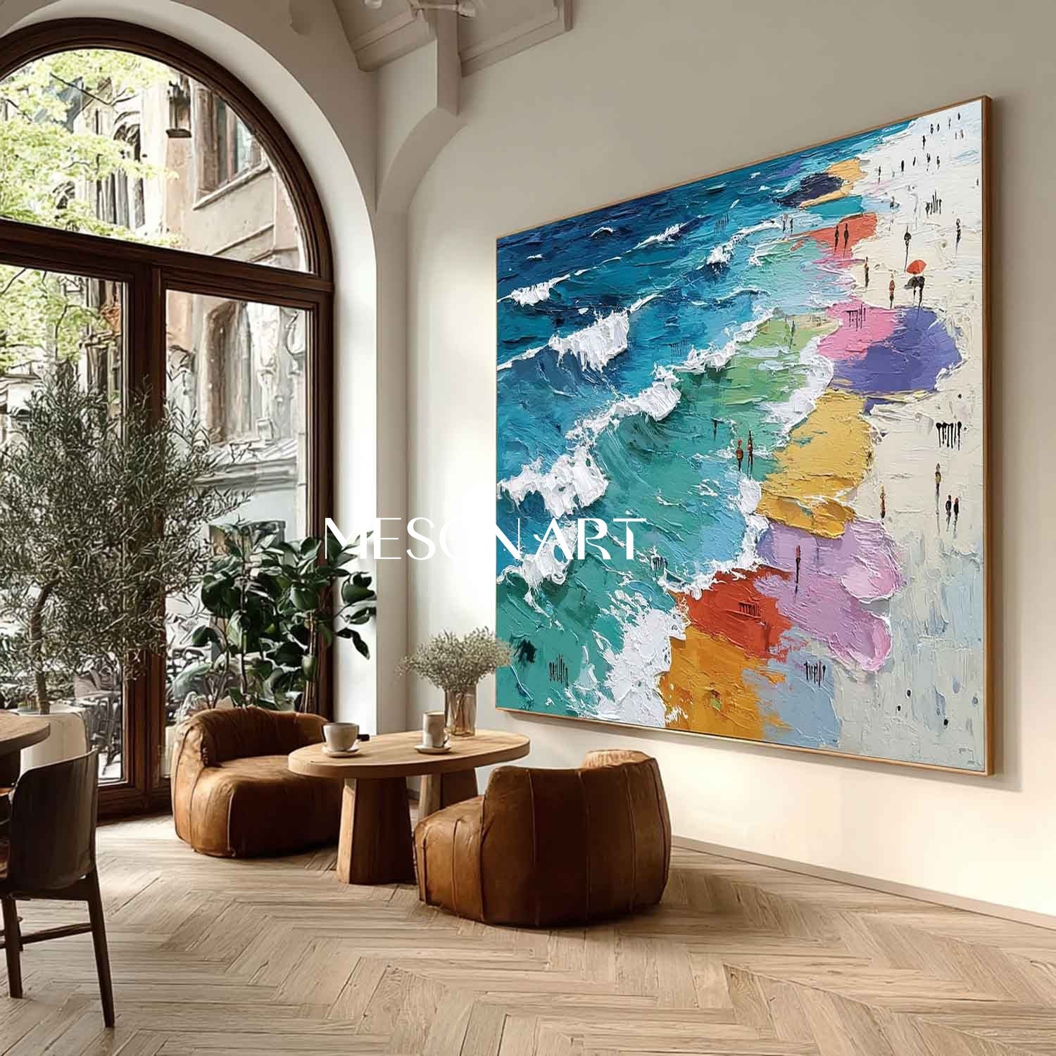 Ocean Wave Beach Texture Wall Art Decor Ocean Wave Beach Abstract Texture Canvas Painting for Sale