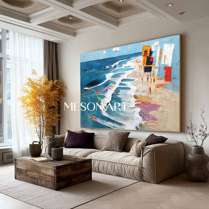 Large Ocean Wave Beach Abstract Art for Sale Sea Beach Texture Canvas Wall Art Decor