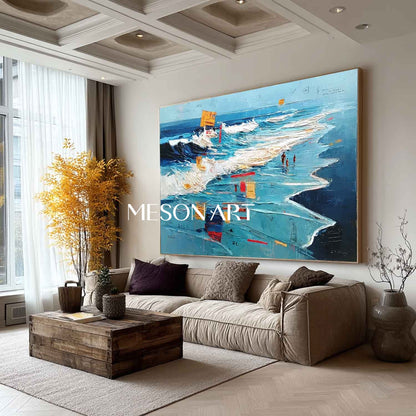 Large Ocean Wave Beach Abstract Texture Art for Sale Sea Beach Canvas Wall Art Decoration