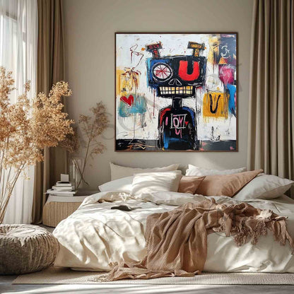 Large LOVE Graffiti Portrait Abstract Painting LOVE Graffiti Abstract Canvas Wall Art Decor