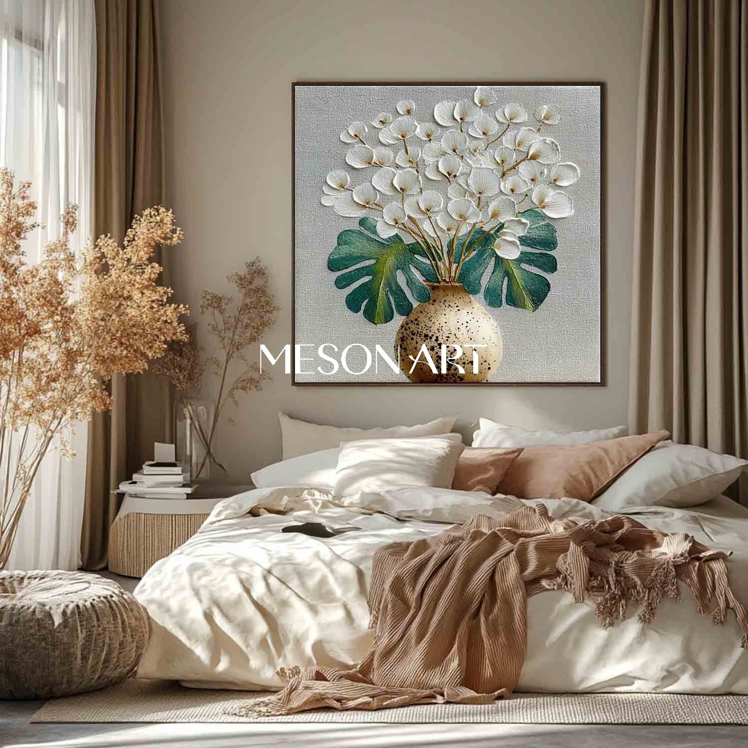 Modern Floral Canvas Made-to-Order Flower Paintings Abstract Floral Art for Minimalist Homes