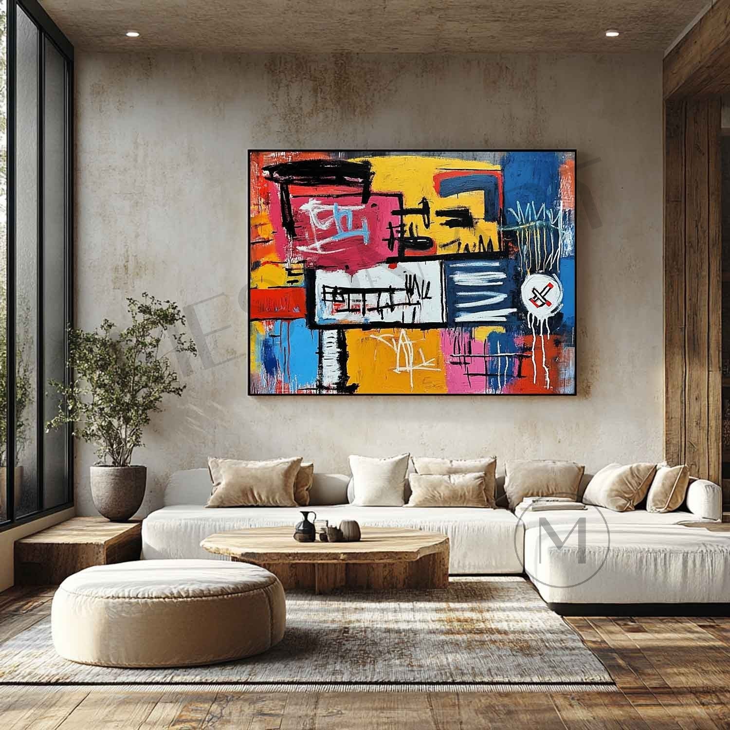 Colorful Graffiti Color Block Abstract Canvas Art for Sale Graffiti Color Block Abstract Decorative Wall Art