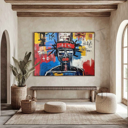 Basquiat Portrait Style Graffiti Abstract Painting Hospital Graffiti Abstract Canvas Wall Art Decor 