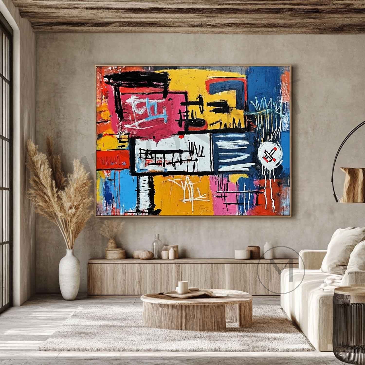 Colorful Graffiti Color Block Abstract Canvas Art for Sale Graffiti Color Block Abstract Decorative Wall Art