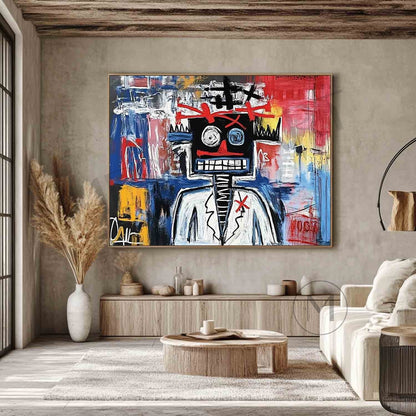 Basquiat Portrait Style Graffiti Abstract Art Hospital Abstract Decorative Canvas Wall Art