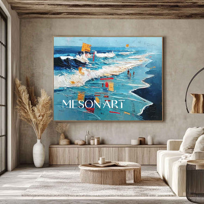 Large Ocean Wave Beach Abstract Texture Art for Sale Sea Beach Canvas Wall Art Decoration