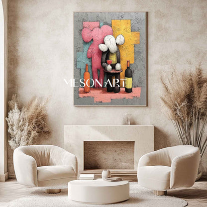 Large Grey pop abstract canvas art Grey red wine pop abstract texture wall decoration painting
