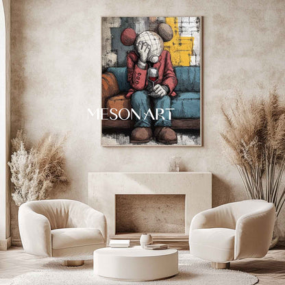 Drinking red wine modern abstract texture canvas wall art A person drinking red wine pop abstract art