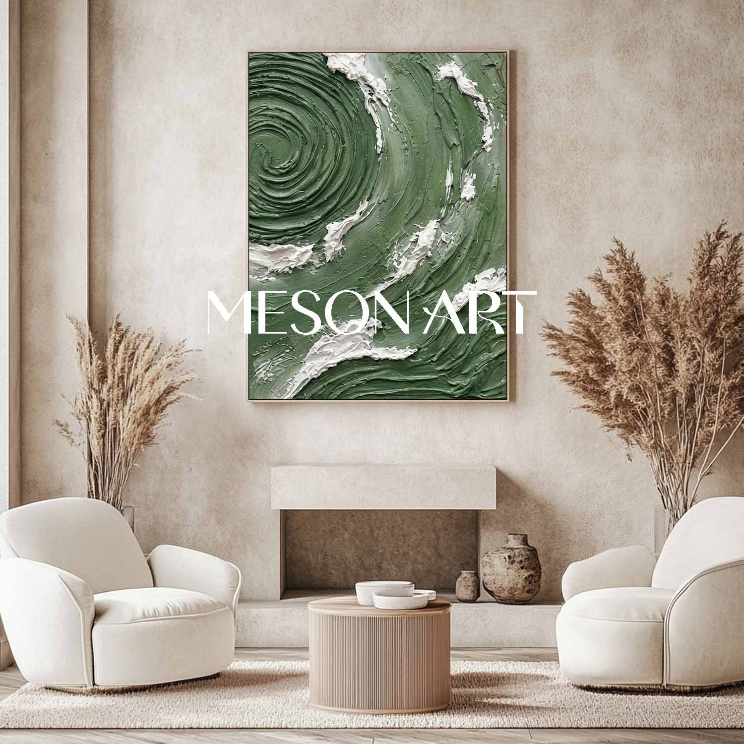 Dark Green Wall Art Emerald Green Canvas Heavy Texture Painting