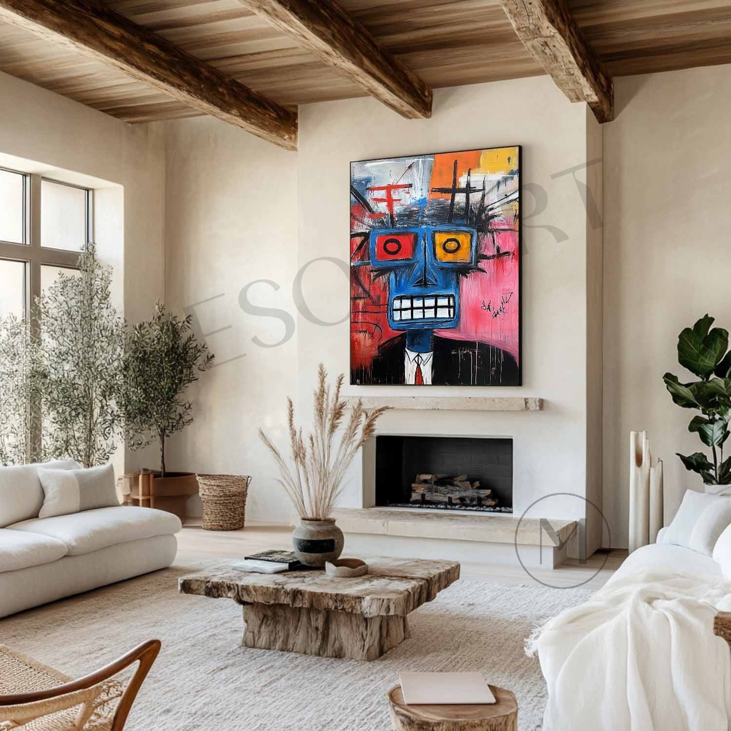 Cool Male Gentleman Portrait Graffiti Art Canvas Cool Male Graffiti Portrait Wall Painting