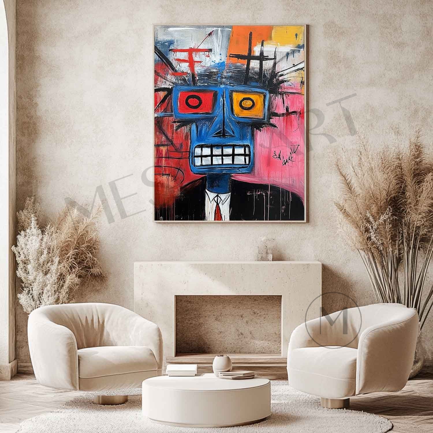 Cool Male Gentleman Portrait Graffiti Art Canvas Cool Male Graffiti Portrait Wall Painting