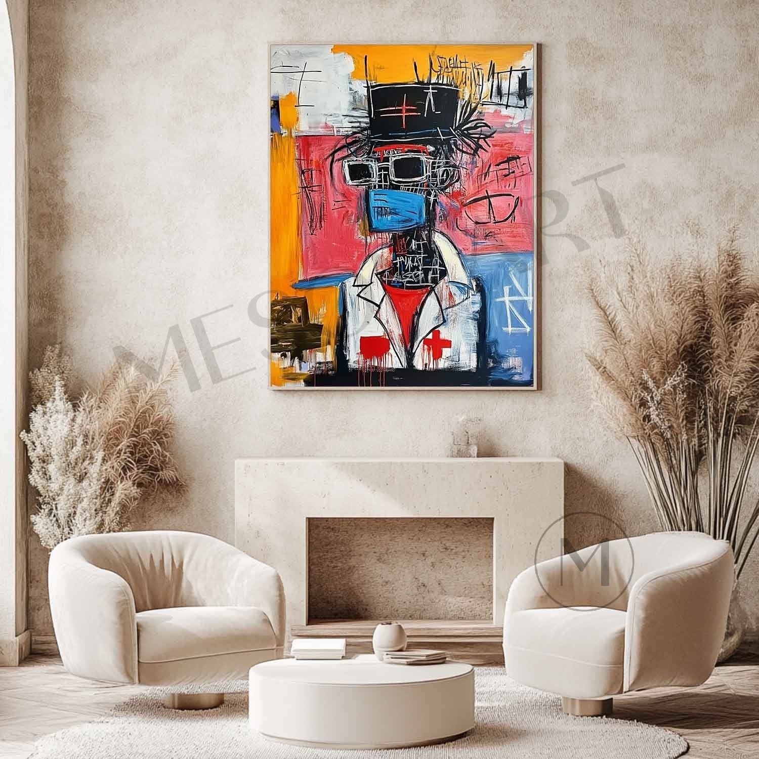 Doctor Portrait Graffiti Art Canvas Hospital Wall Decoration Painting Doctor Wall Art