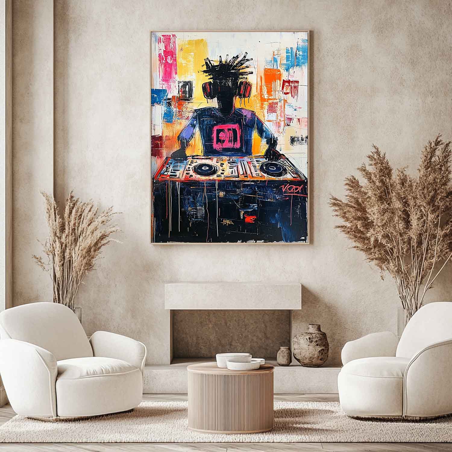 Basquiat Style Graffiti Abstract Art Canvas for Sale Cool DJ Graffiti Abstract Painting Cool DJ Wall Art