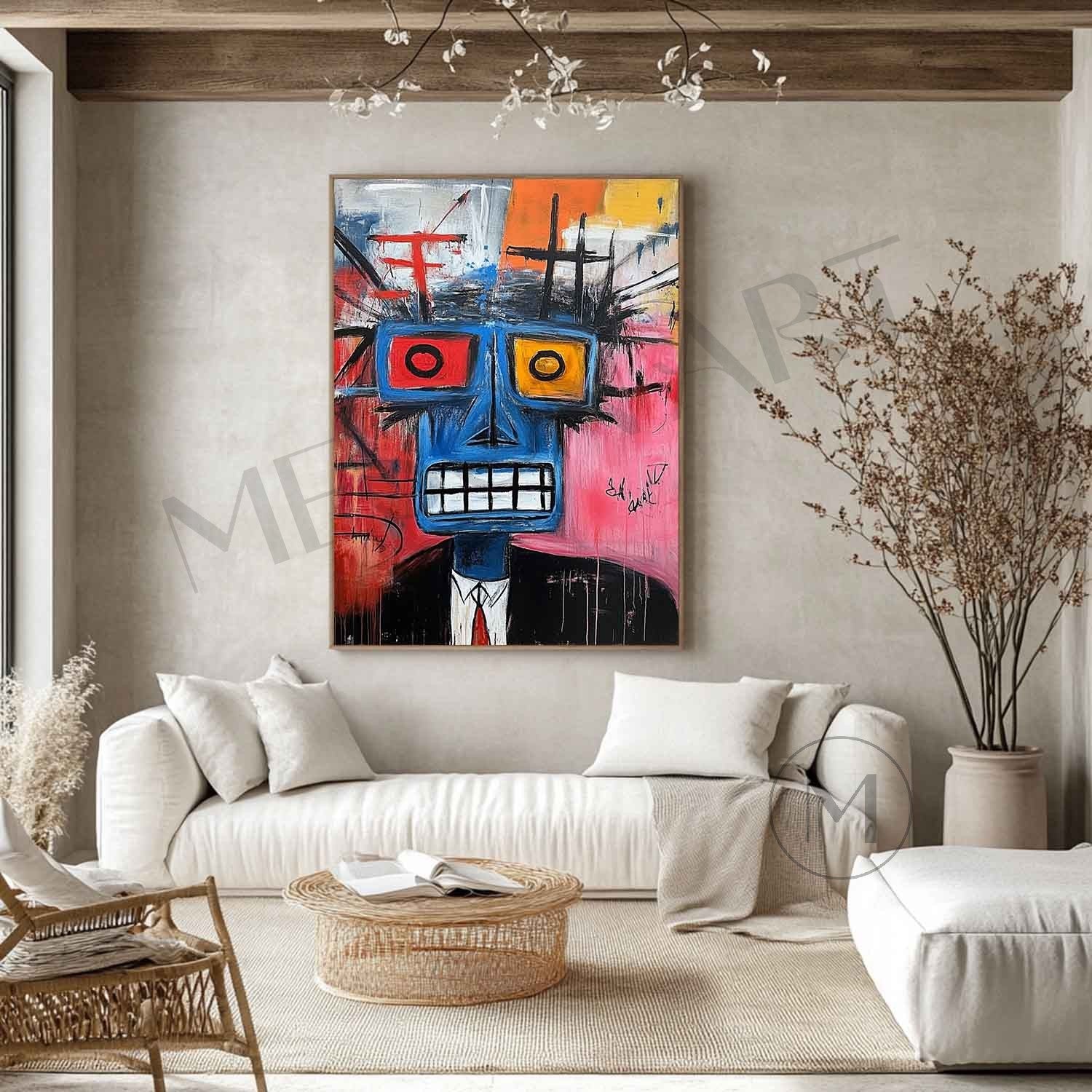 Cool Male Gentleman Portrait Graffiti Art Canvas Cool Male Graffiti Portrait Wall Painting