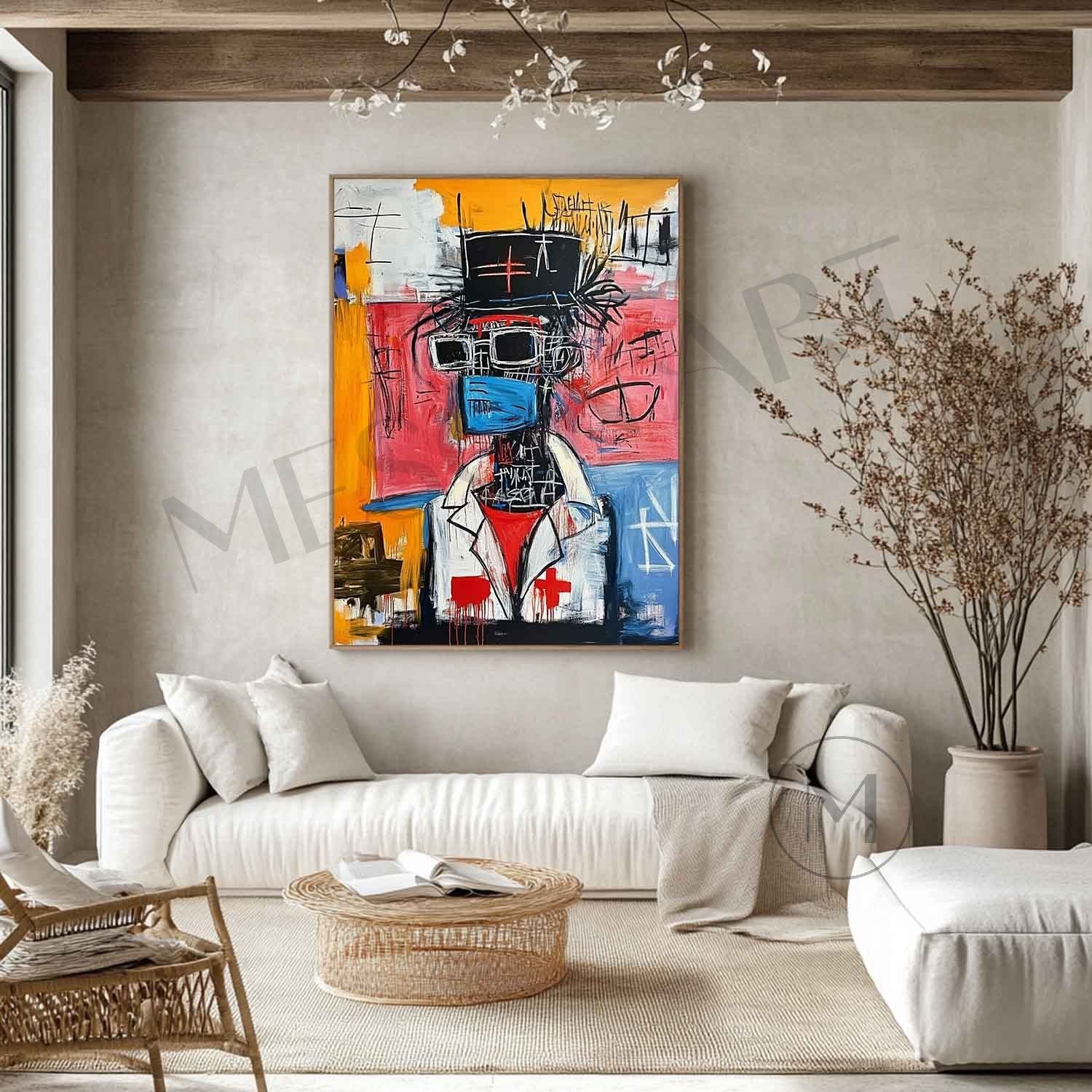 Doctor Portrait Graffiti Art Canvas Hospital Wall Decoration Painting Doctor Wall Art