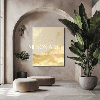 Large Beige and Gold Abstract Art for Sale Beige and Gold Minimalist Abstract Canvas Wall Art
