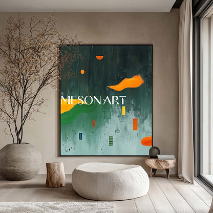 Large Modern Green Abstract Art for Sale Green Minimalist Textured Canvas Wall Art